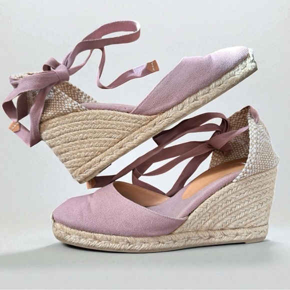 Castañer Wedge Espadrilles | Size 40 (US 9) | Blush Canvas | Gently Used 👡 - Picture 1 of 8